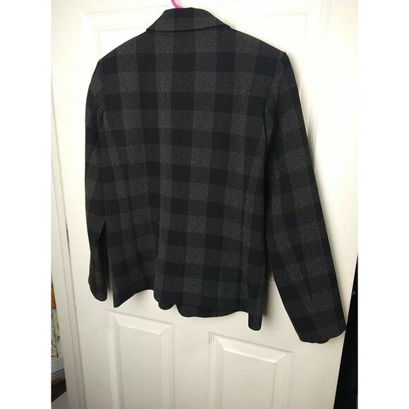 Elliott Lauren Woman 6 Blazer Black Plaid One Button Formal Professional Core - Picture 9 of 9